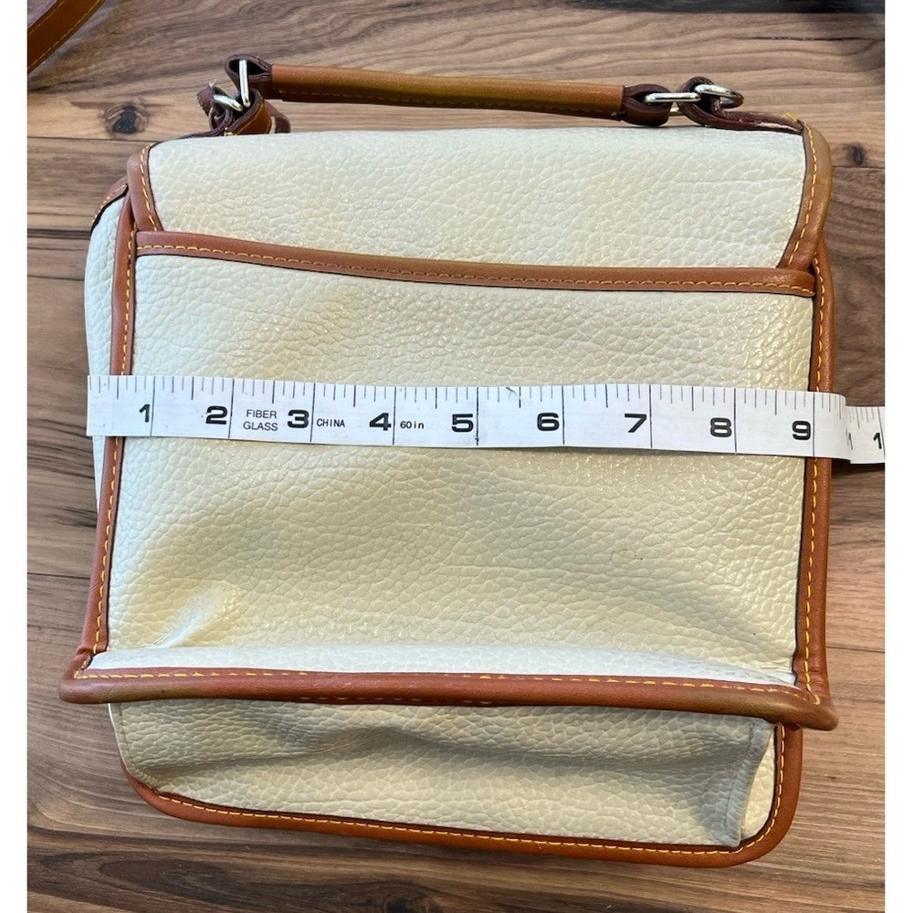 Dooney & Bourke Cream and Brown Leather Crossbody Bag - Picture 10 of 16